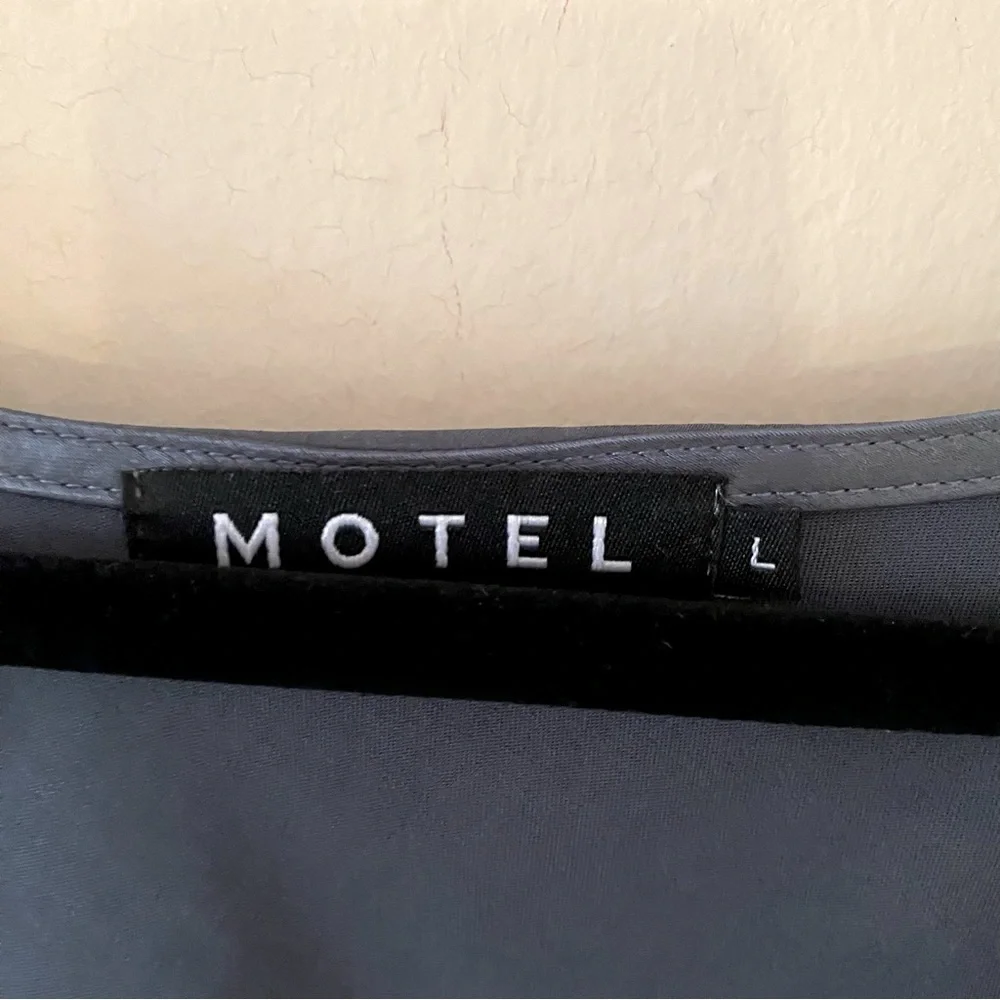 Motel Blue Satin Mini Dress - Picture 3 of 3